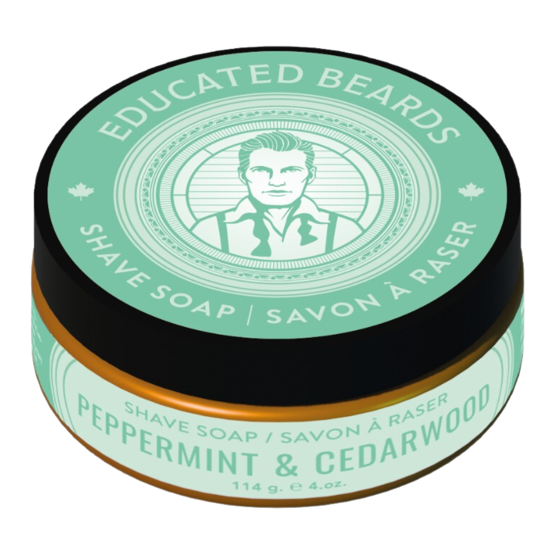 Educated Beards - Peppermint Cedarwood Shave Soap 114g/ 4oz