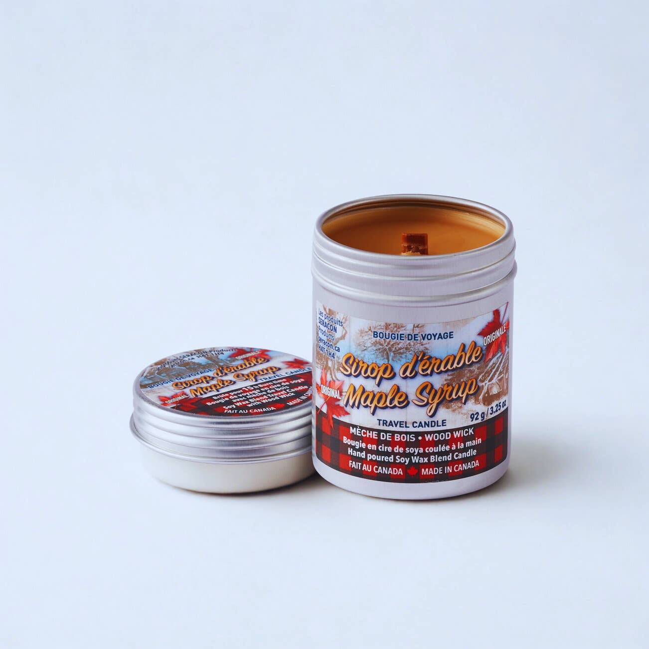 Seracon - Maple Syrup Candle in Mini Travel Tin : Black / Cotton Wick