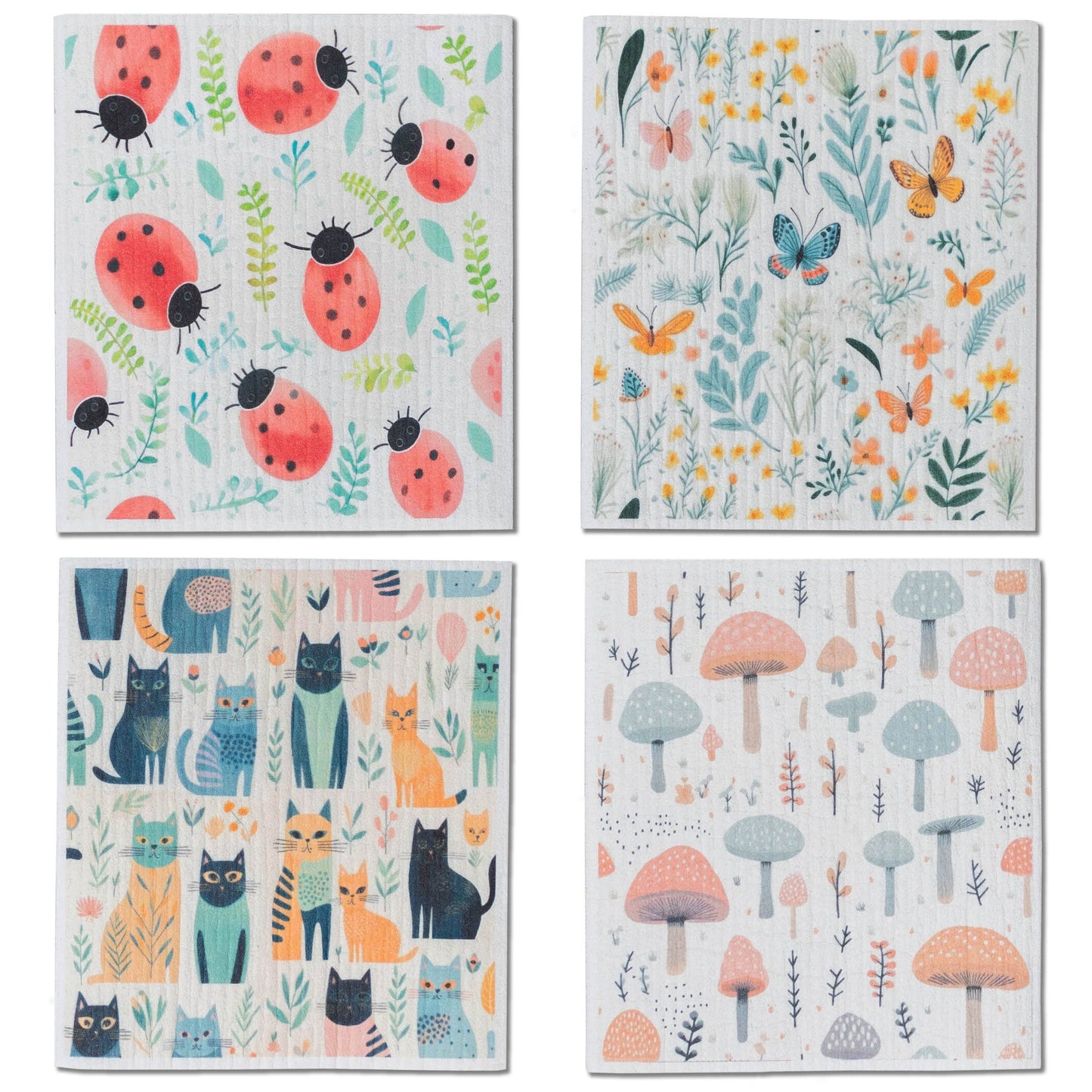 SC001 - 4 Pk Sponge Cloths - In the Garden