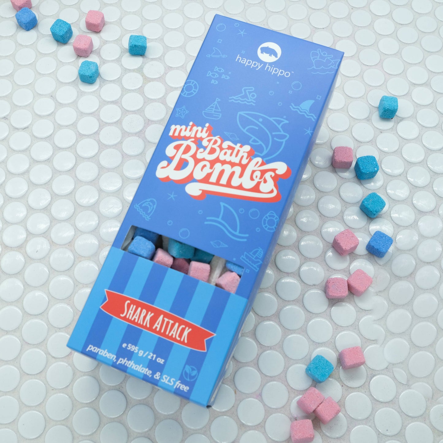 *New Size* Shark Attack Mini Bubble Bombs - Box (595g)