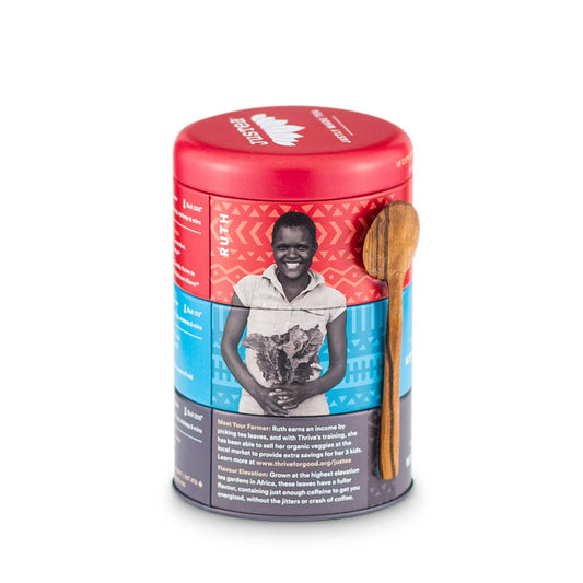 JusTea - Black Tea Trio Tin & Spoon - Organic, Fair-Trade Tea Gift