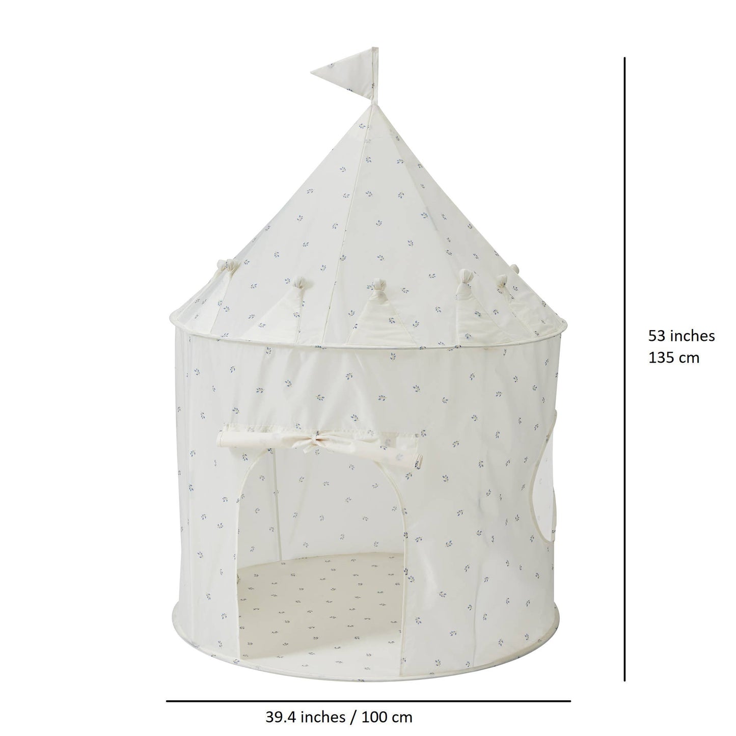 Recycled Fabric Play Tent Castle - Prints: Gingham Blue