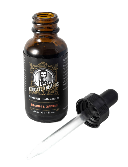 Educated Beards - Bergamot Grapefruit Beard Oil 30ml/1fl.oz: 1 FL. OZ.
