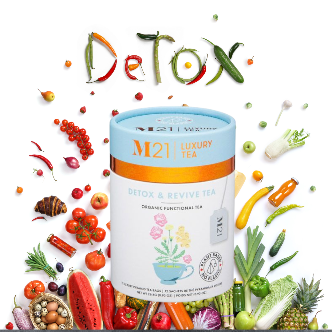 Tega Organic Tea - Detox and Revive Luxury herbal tea - 12ct Canister