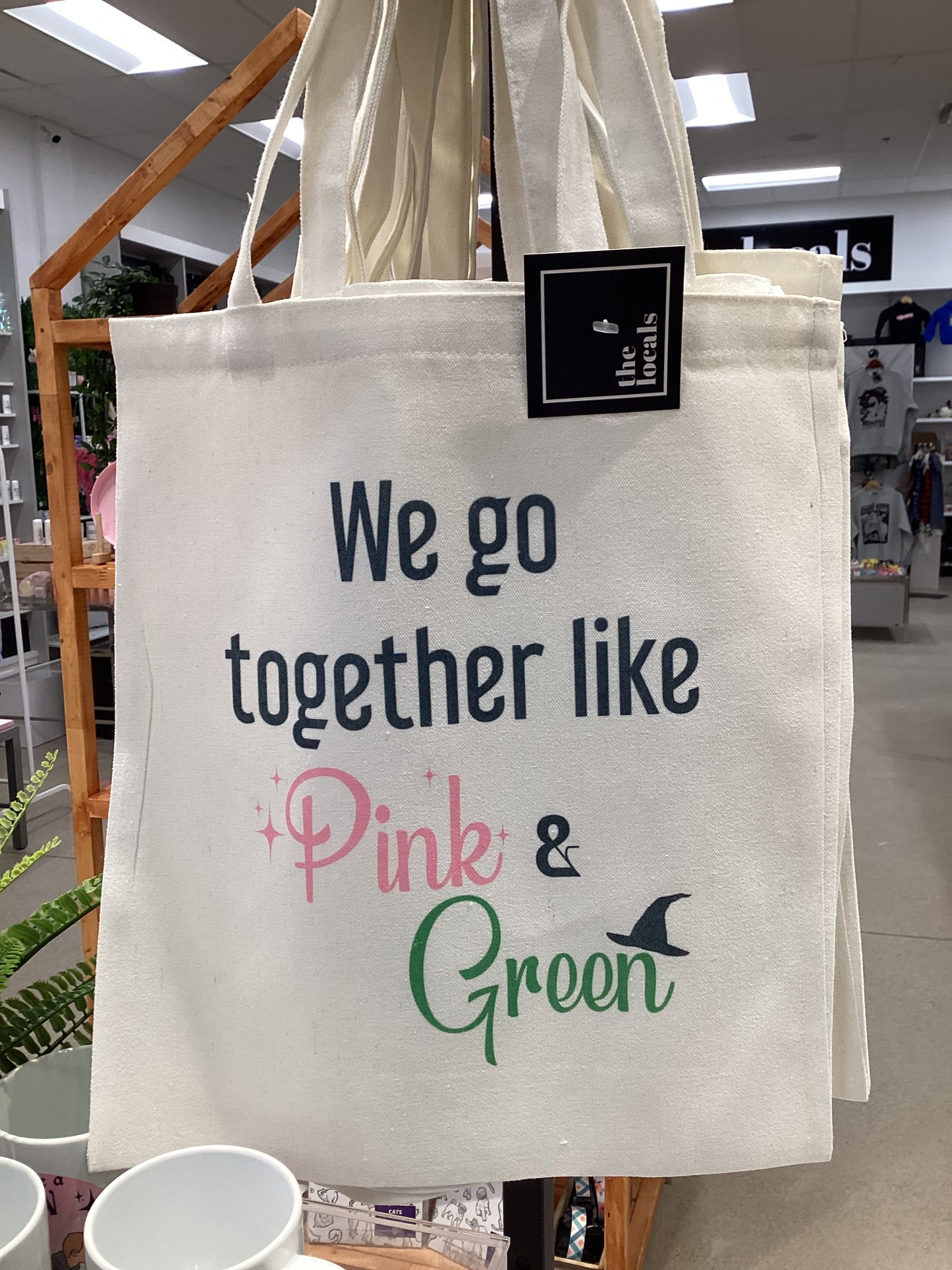 We Go Together Like Pink & Green Tote Bag
