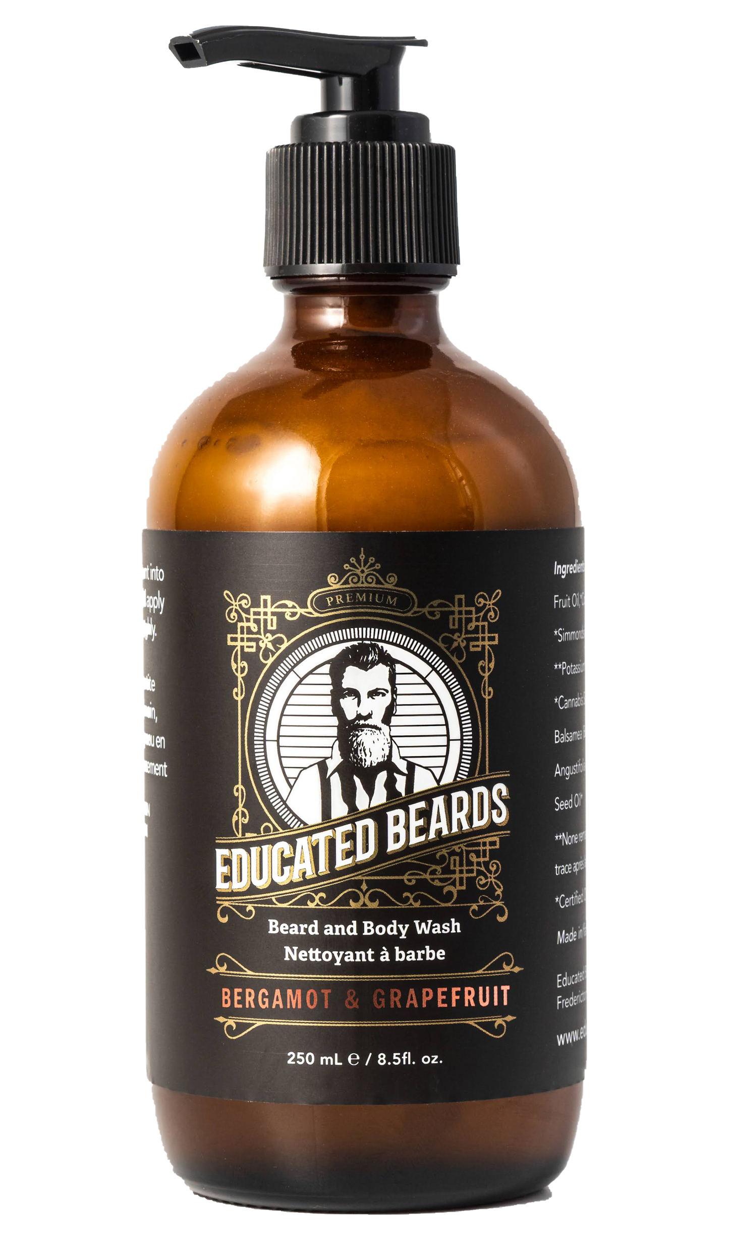 Educated Beards - Bergamot Grapefruit Beard Wash 250ml/8.5fl.oz: 8.5fl. oz