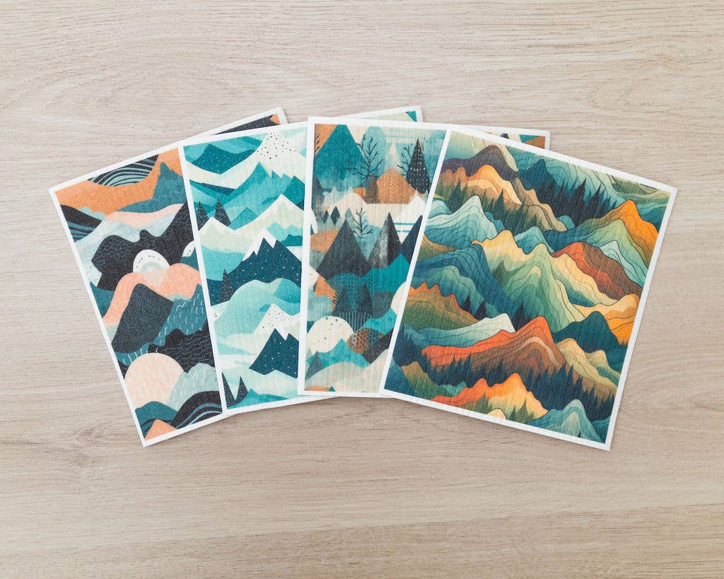 SC002 - 4 Pk Sponge Cloths - In the Mountains