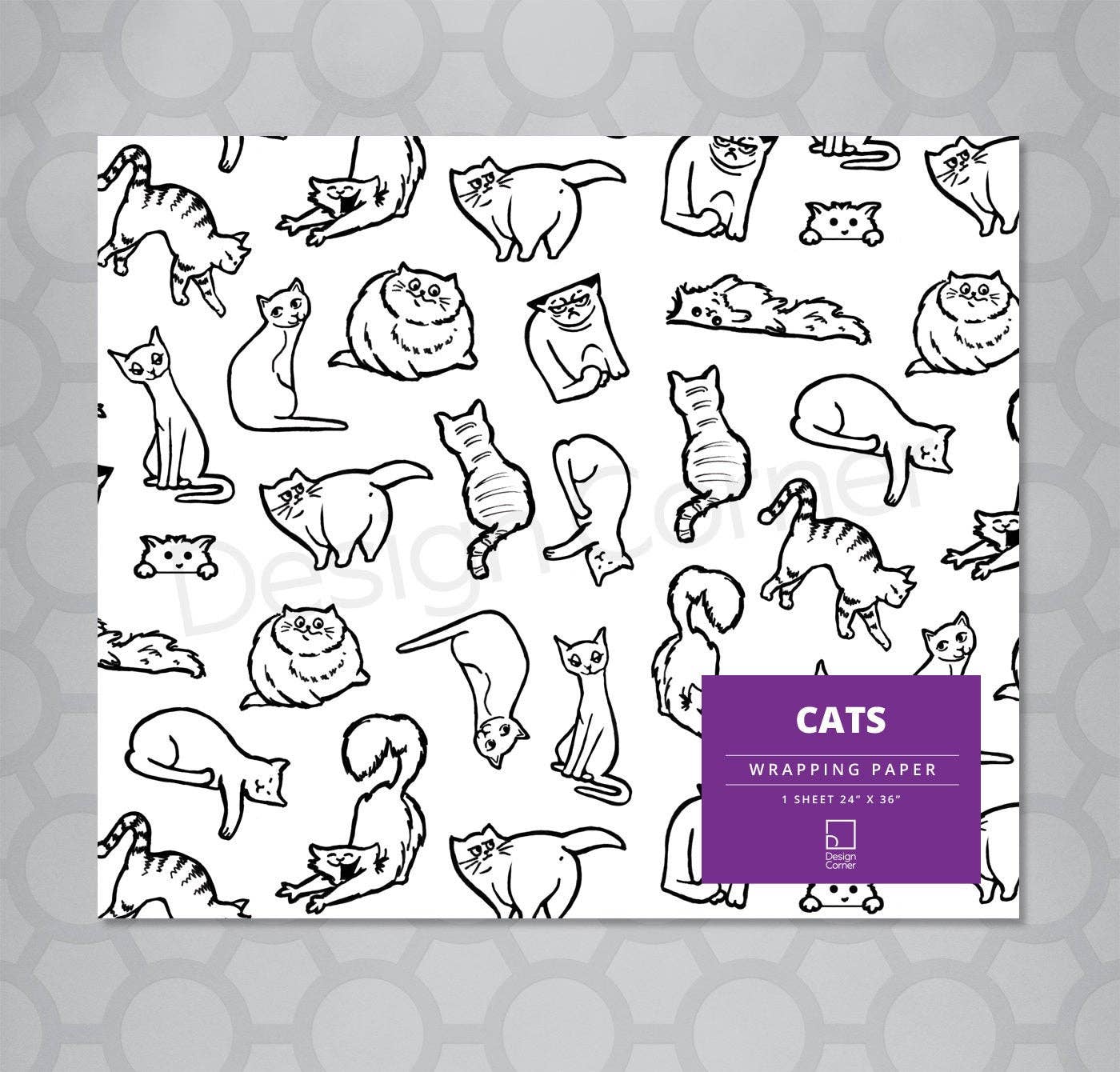 Cats Gift Wrap 24"x36" Sheet