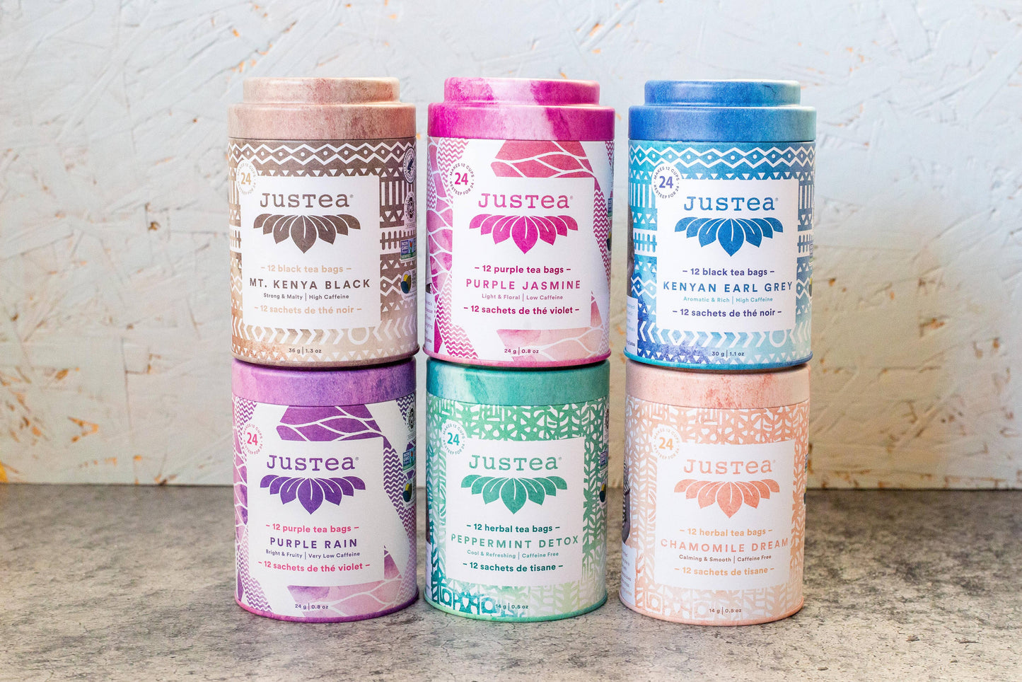 JusTea - Purple Rain Tea Bag Tin - Organic, Fair-Trade, Purple Tea