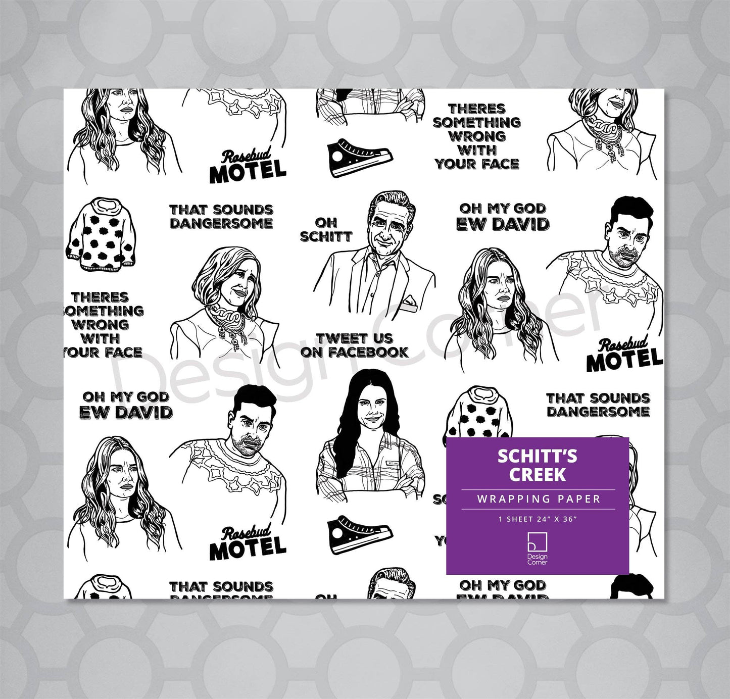 Schitt's Creek Gift Wrap 24"x36" Sheet