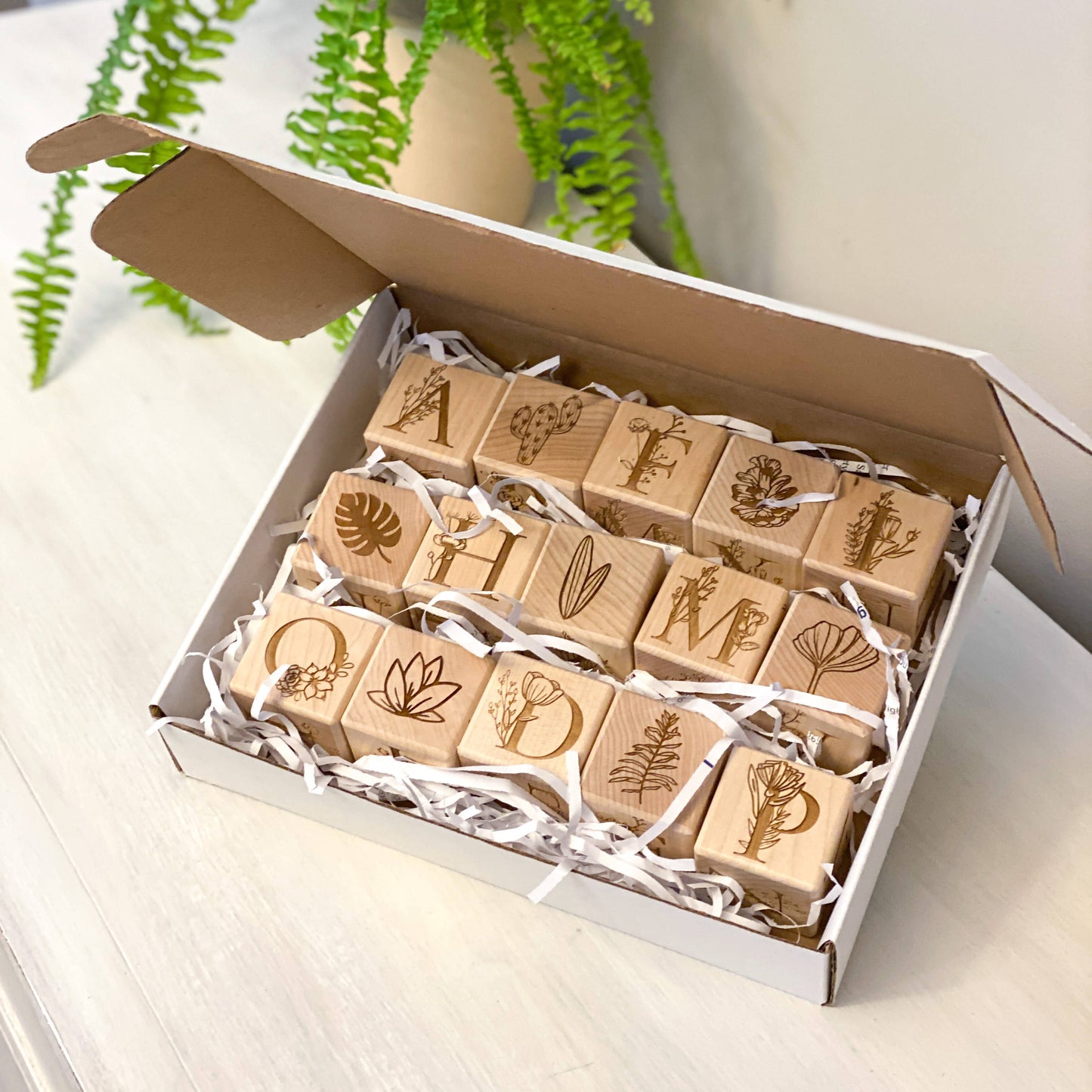 Floral Collection - Set of 15 Alphabet Blocks