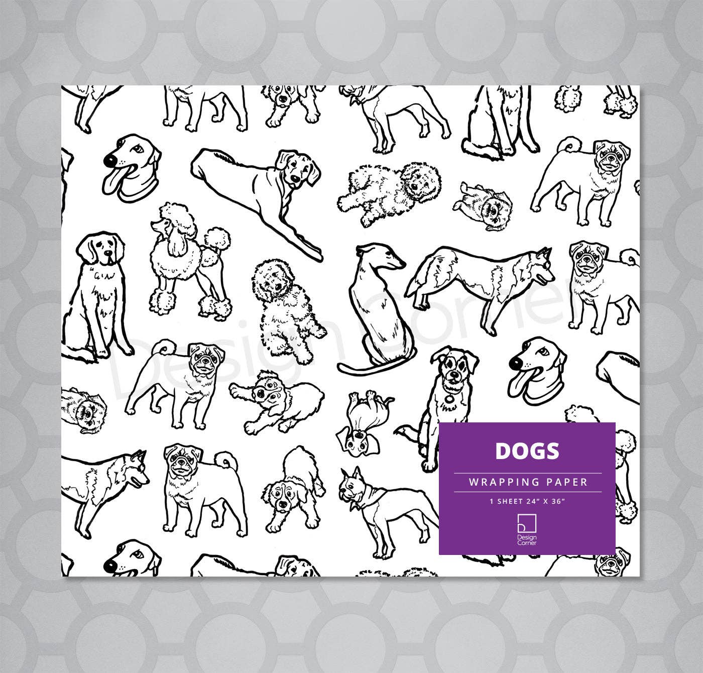 Dogs Gift Wrap 24"x36" Sheet