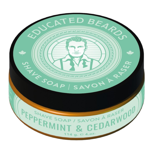 Educated Beards - Peppermint Cedarwood Shave Soap 114g/ 4oz