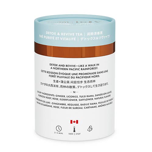 Tega Organic Tea - Detox and Revive Luxury herbal tea - 12ct Canister
