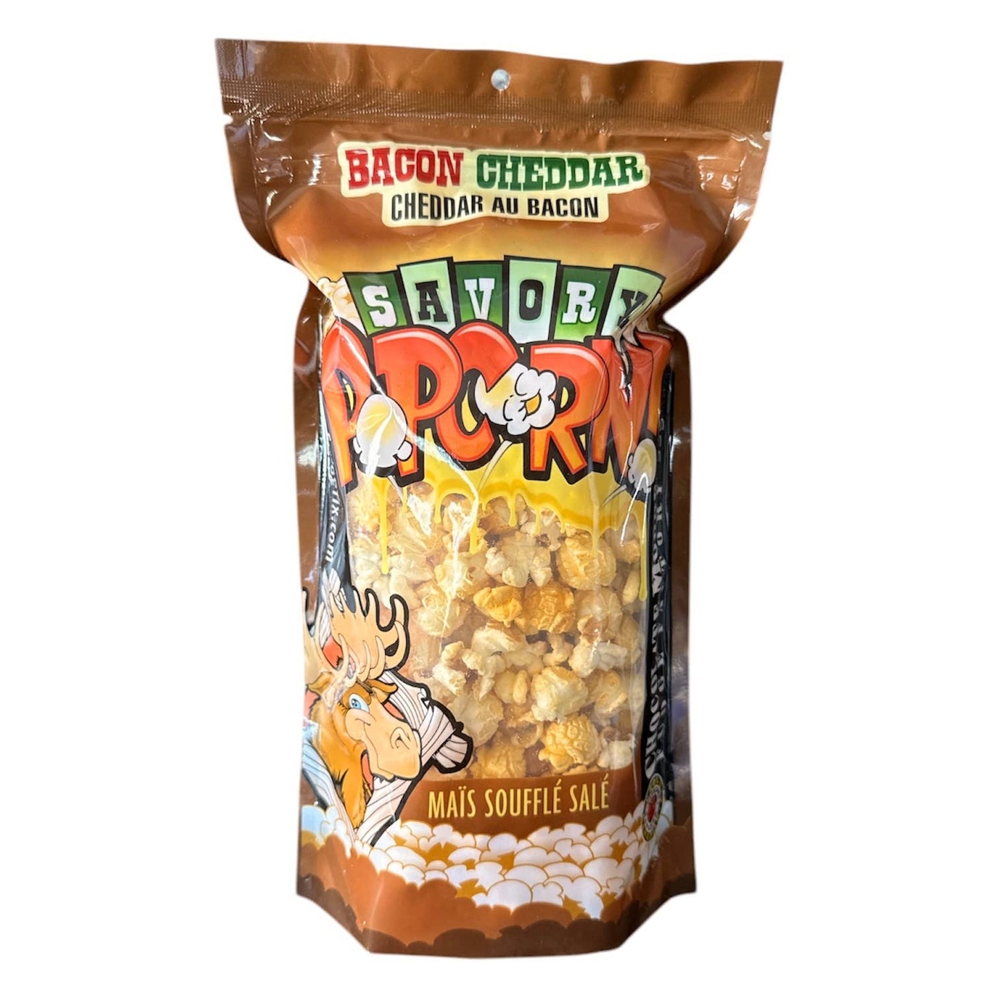 Chocolate Moose Fudge Factory - NEW Savory Popcorn - BACON CHEDDAR: 55g