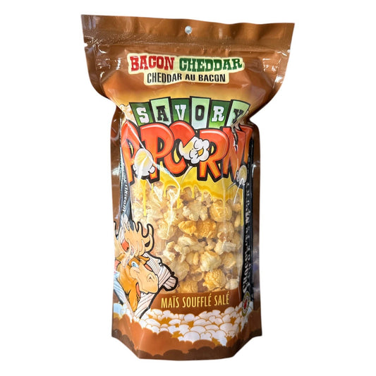 Chocolate Moose Fudge Factory - NEW Savory Popcorn - BACON CHEDDAR: 55g