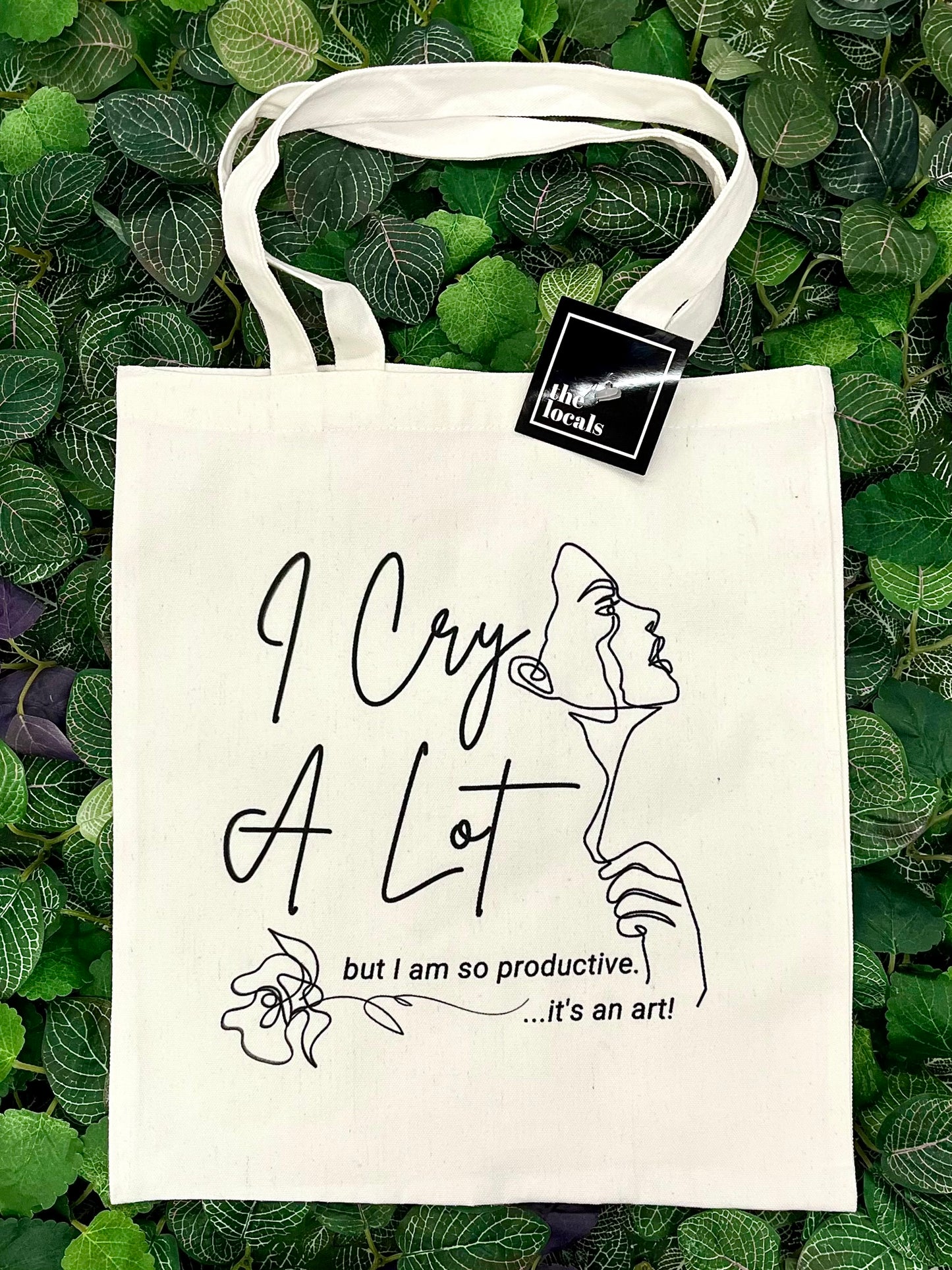 I Cry A Lot Cursive Writing Tote