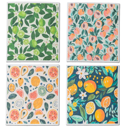 SC003 - 4 Pk Sponge Cloths - In the Orchard