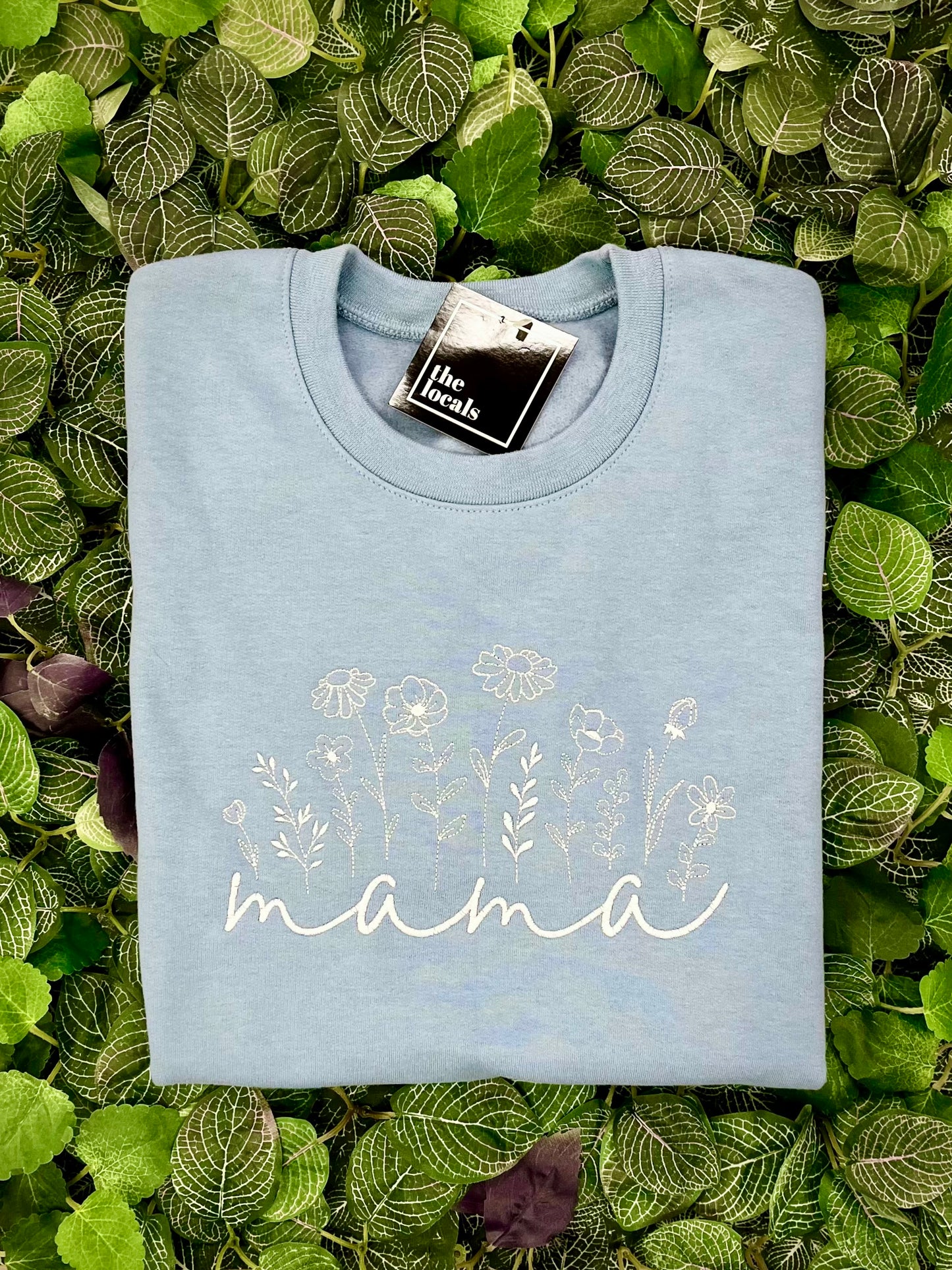 Mama Floral Blue Crewneck
