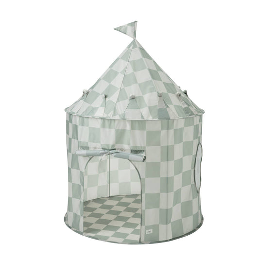 Checkerboard Green -  Recycled Fabric Play Tent Castle