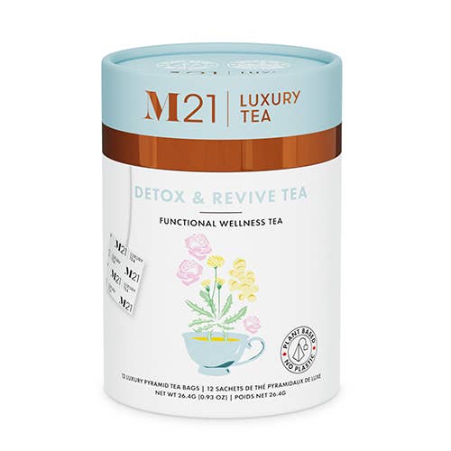 Tega Organic Tea - Detox and Revive Luxury herbal tea - 12ct Canister