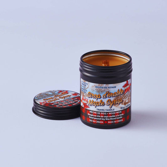 Seracon - Maple Syrup  Candle in Mini Travel Tin : Black / Cotton Wick