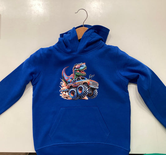 dinosaur blue kids hoodie