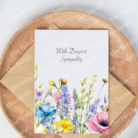 With Deepest Sympathy Floral Greeting Card