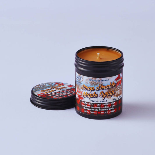 Seracon - Maple Syrup  Candle in Mini Travel Tin : Black / Cotton Wick