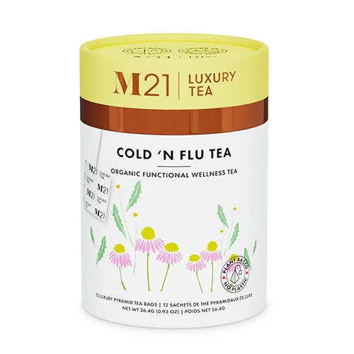 Tega Organic Tea - Cold 'n Flu Luxury herbal tea - 12ct Canister