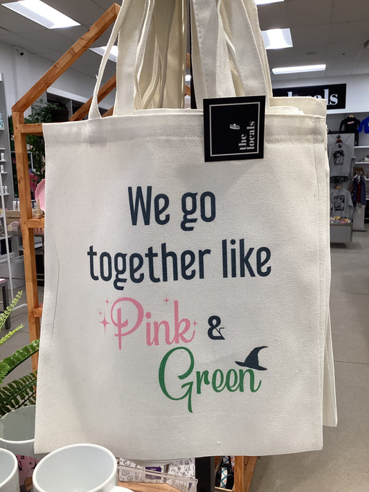 We Go Together Like Pink & Green Tote Bag