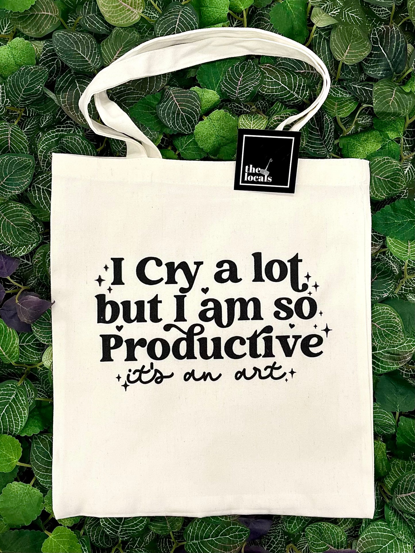 I Cry A Lot Bubble Writing Tote