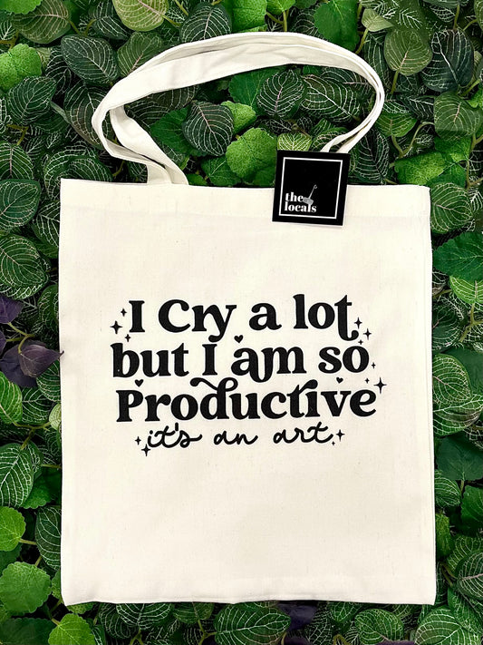 I Cry A Lot Bubble Writing Tote