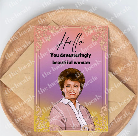 Devastatingly Gorgeous Woman Greeting Card