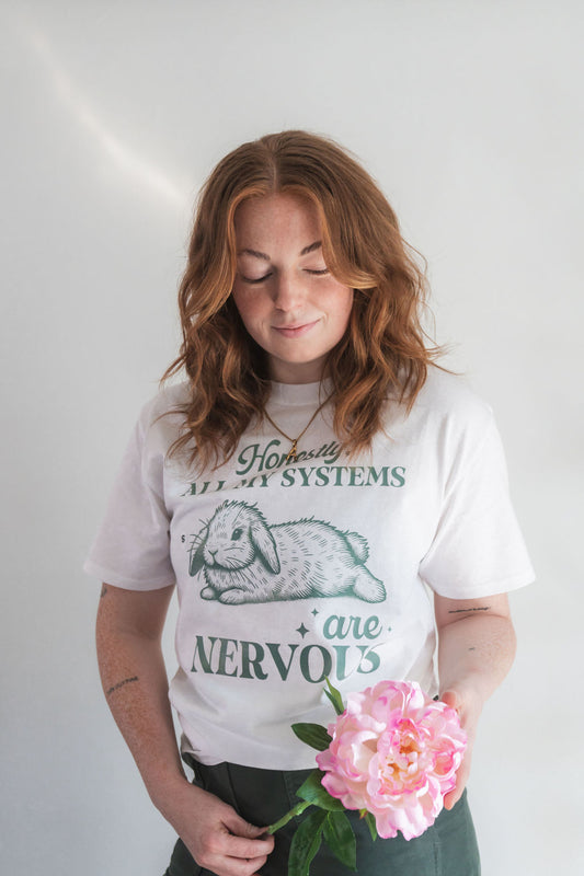 Honestly, All My Systems Are Nervous Bunny White Shirt