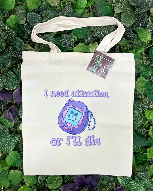 I Need Attention Tamagotchi Tote Bag