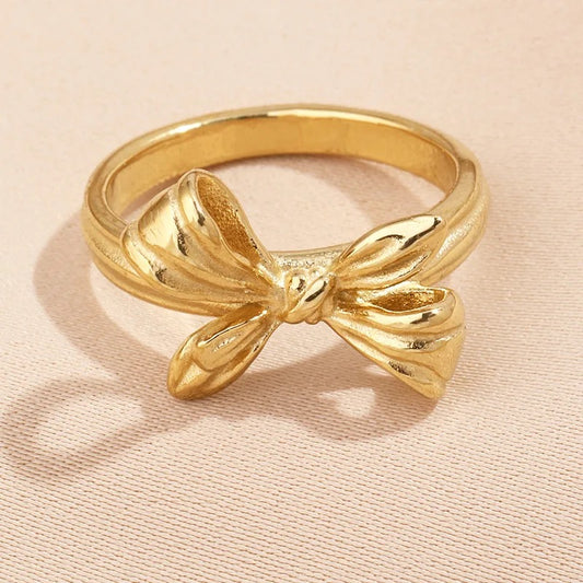Bow Ring 18k gold plated