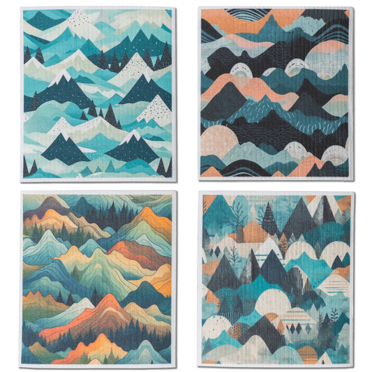 SC002 - 4 Pk Sponge Cloths - In the Mountains