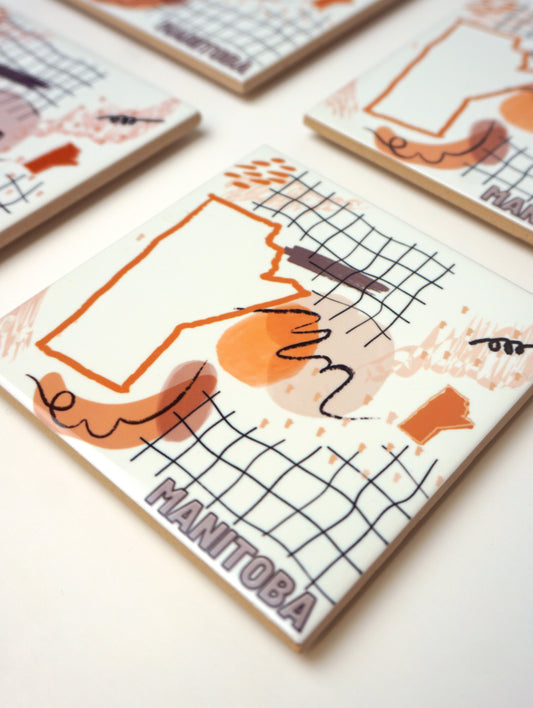 Manitoba Line Art Coaster