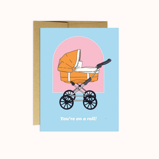 Mom On a Roll | Baby Card