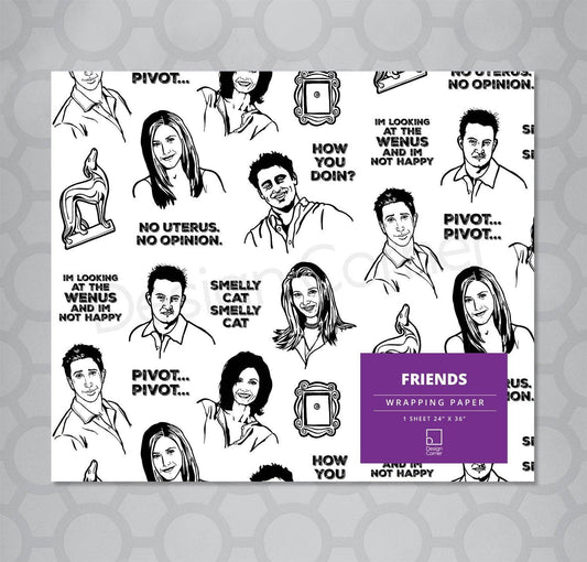 Friends Gift Wrap 24"x36" Sheet