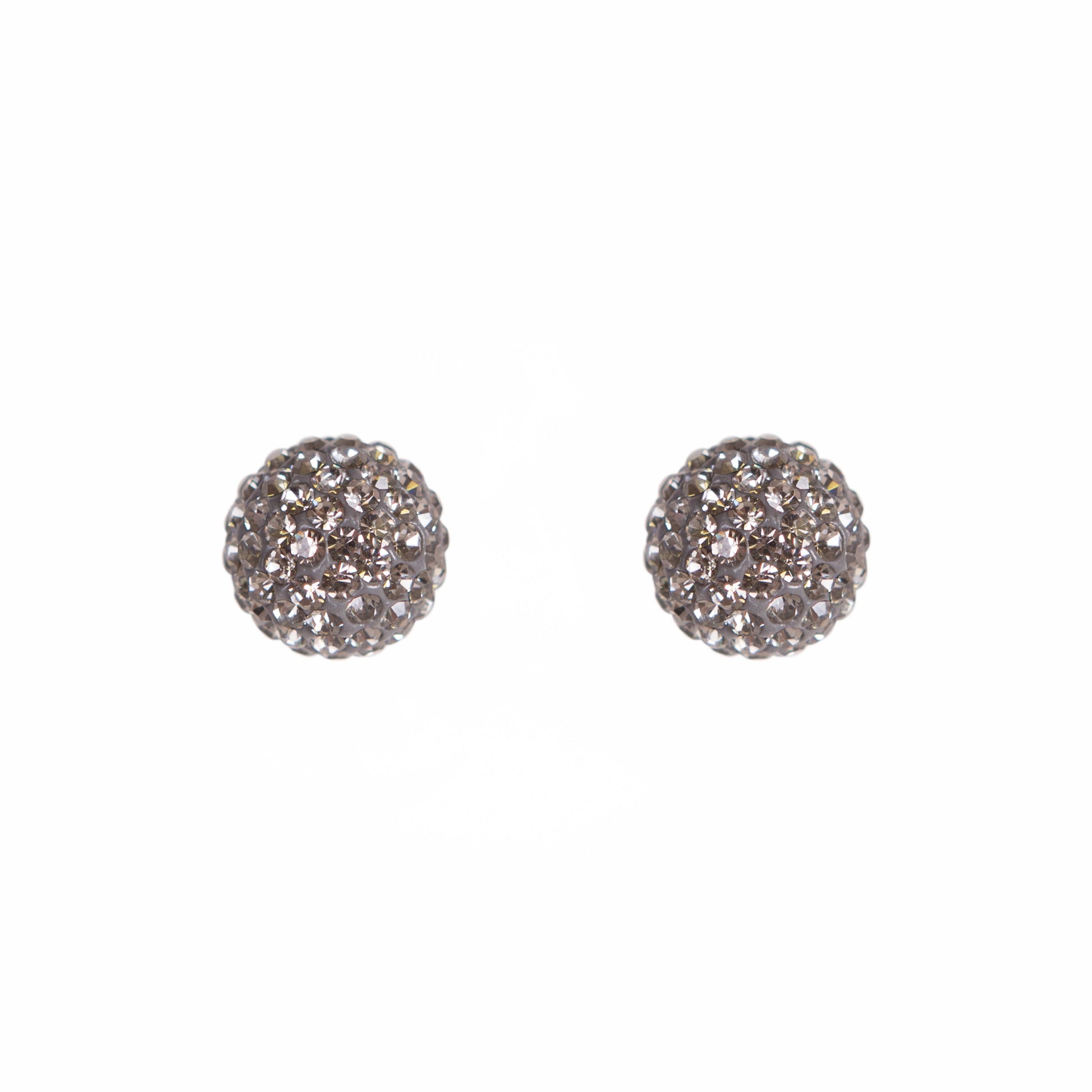 Park and Buzz radiance stud. Sparkle ball earrings. Hillberg and Berk. Canadian Brand. Glitter ball earrings. Charcoal sparkle earrings jewelry jewellery