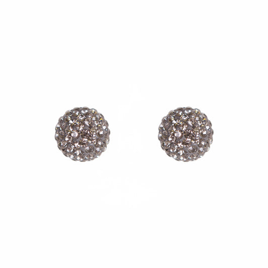 Park and Buzz radiance stud. Sparkle ball earrings. Hillberg and Berk. Canadian Brand. Glitter ball earrings. Charcoal sparkle earrings jewelry jewellery
