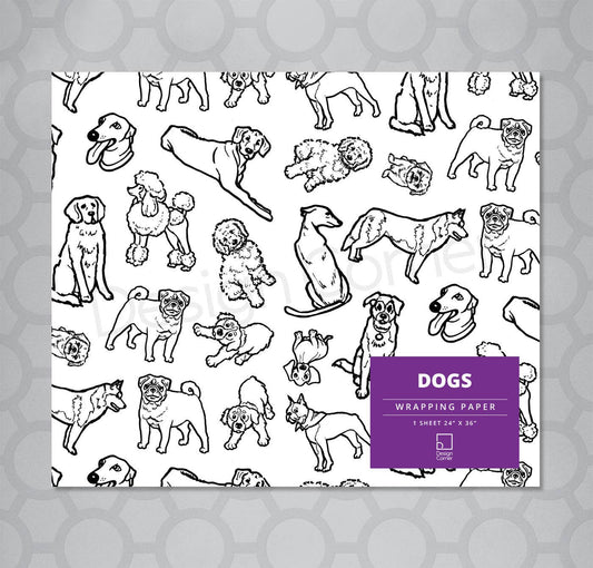 Dogs Gift Wrap 24"x36" Sheet