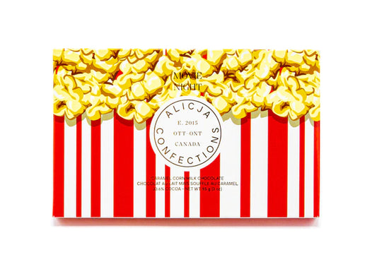 Movie Night - Caramel Popcorn 33.6% Milk Postcard Chocolate Bar